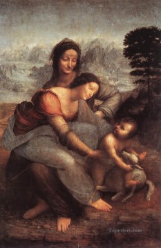 leonardo da vinci Painting - La Virgen y el Niño con Santa Ana Leonardo da Vinci